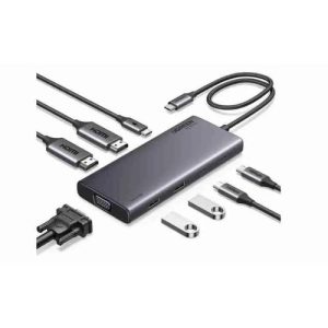 UGREEN 8 in 1  Multifunction Adapter, USB-C to USB3.2 ( 2 Port) + USB-C3.2 ( 2 port) + 4K HDMI ( 2 Port) + VGA + PD port Converter