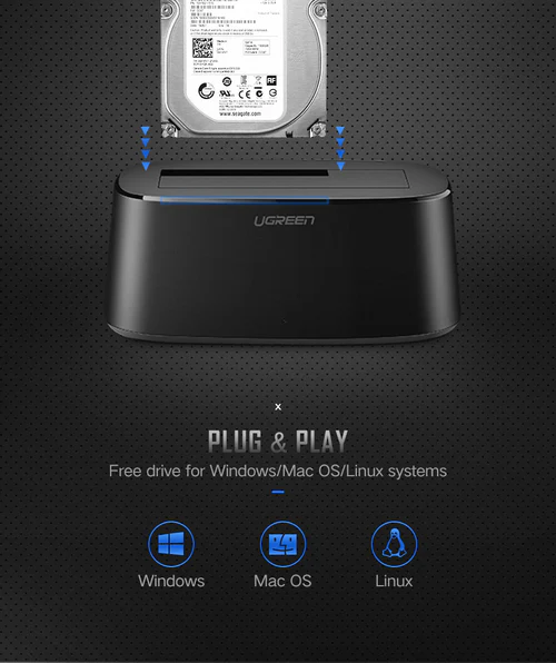 UGREEN USB 3.0 to SATA Dual-Bay Hard Drive Duplicator/Cloner EU - Image 2