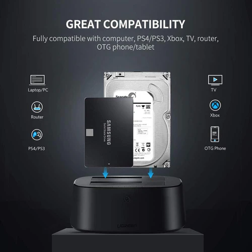 UGREEN USB 3.0 to SATA Dual-Bay Hard Drive Duplicator/Cloner EU - Image 4